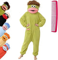 Funny Big Mouth Monster Onesie Pajamas with Large Comb – Oversized Plush Fleece Hooded One Piece for Sleep & Party