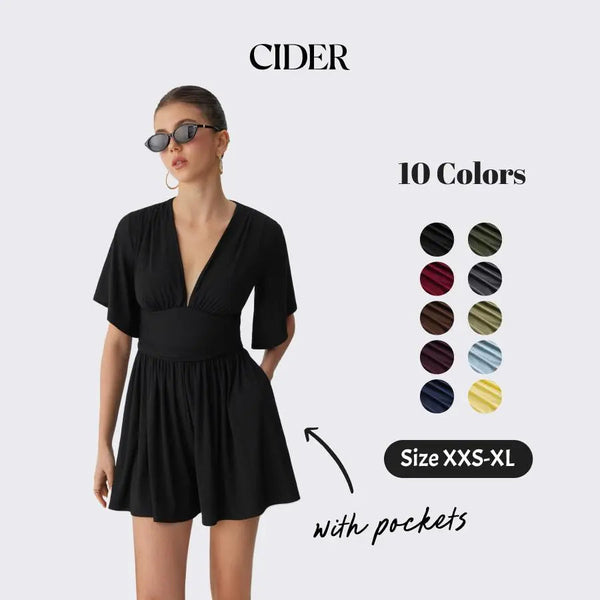 Everyday Textured Vneck Romper