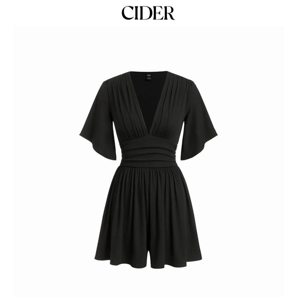 Everyday Textured Vneck Romper